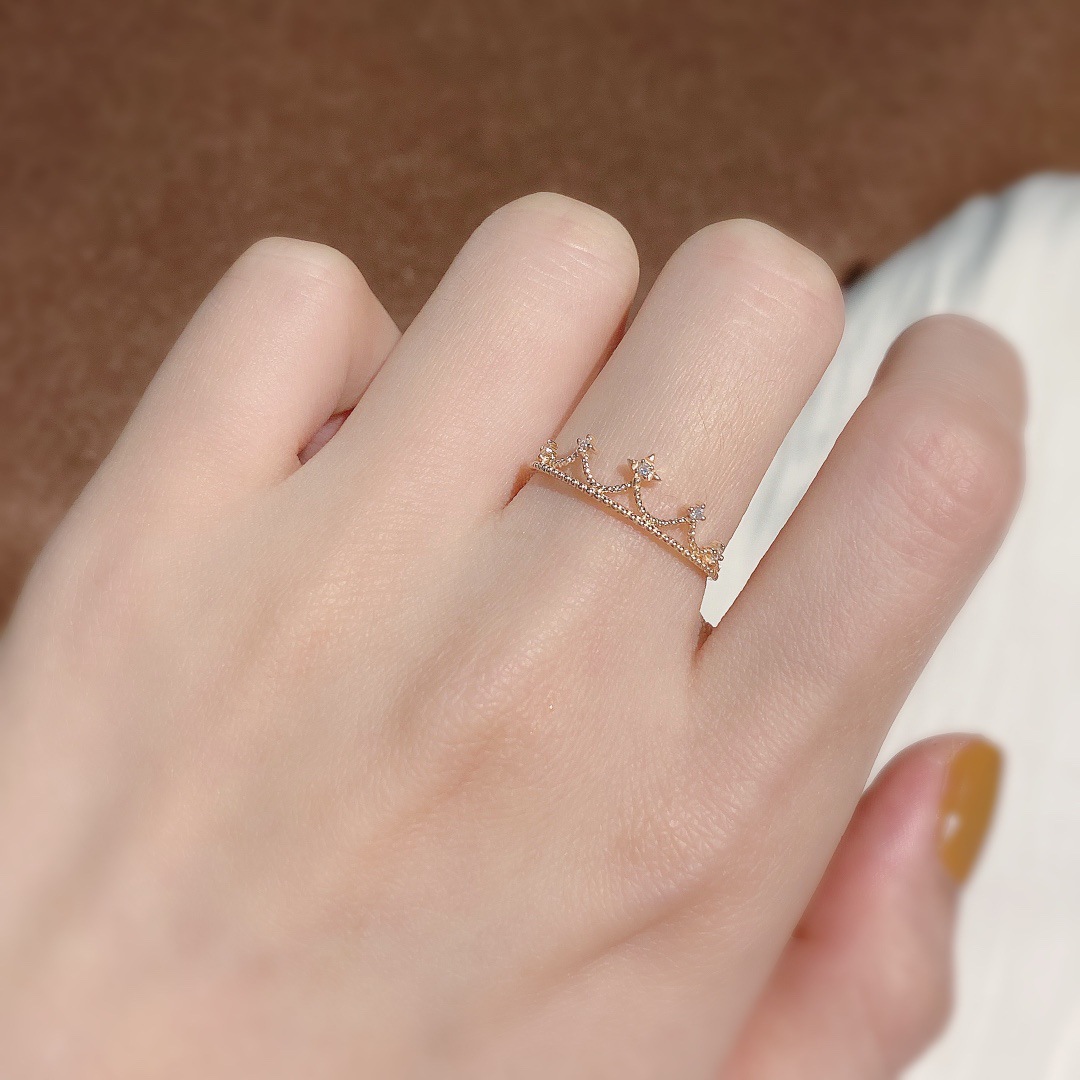 S925 Sterling Silver Gold Plated Simple Index Finger Ring Image 2