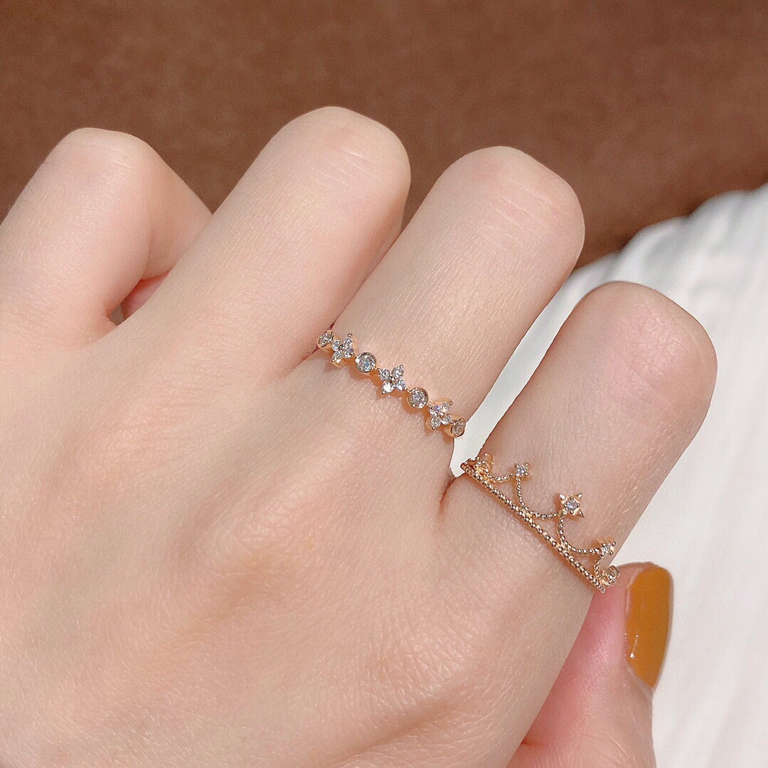 S925 Sterling Silver Gold Plated Simple Index Finger Ring Image 3