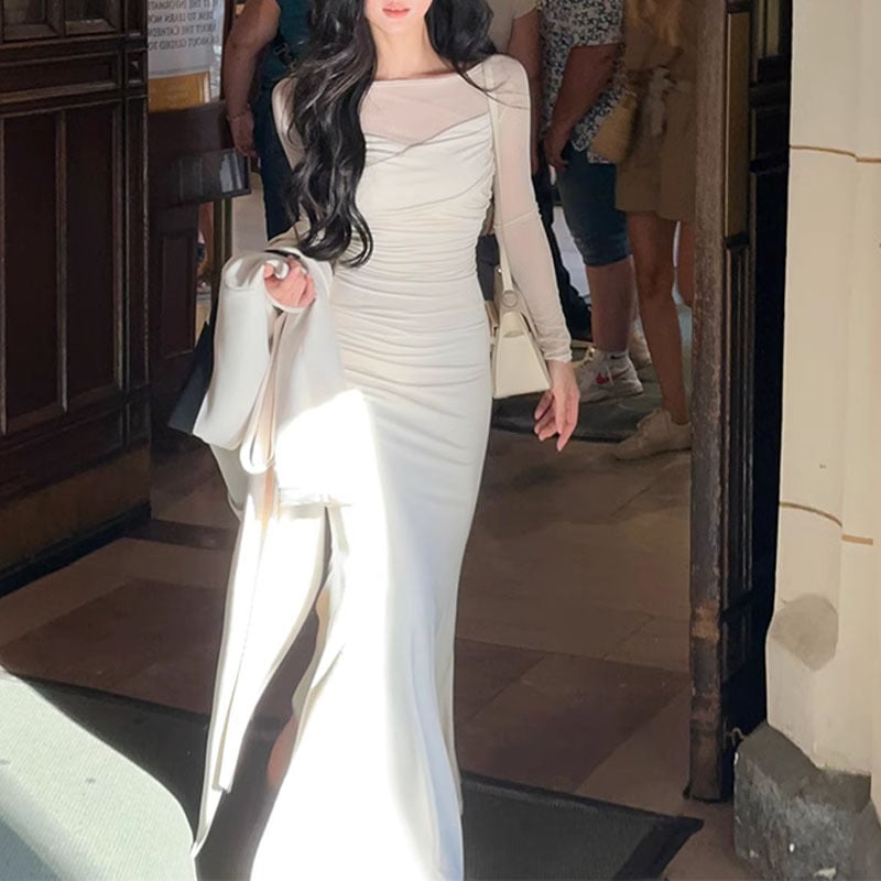 Translucent Stitching Dress Image 4