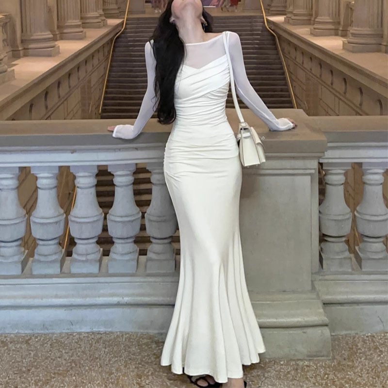 Translucent Stitching Dress Image 3