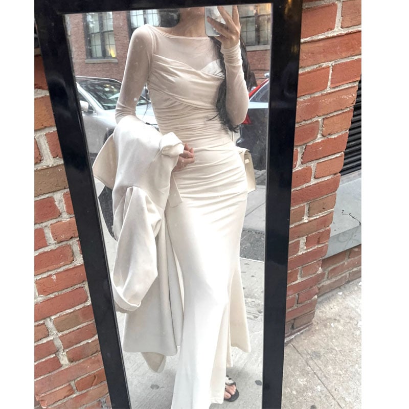 Translucent Stitching Dress Image 5