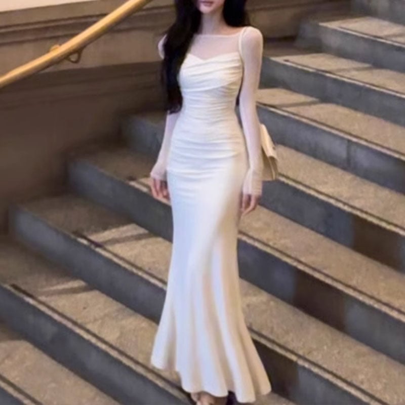Translucent Stitching Dress Image 6