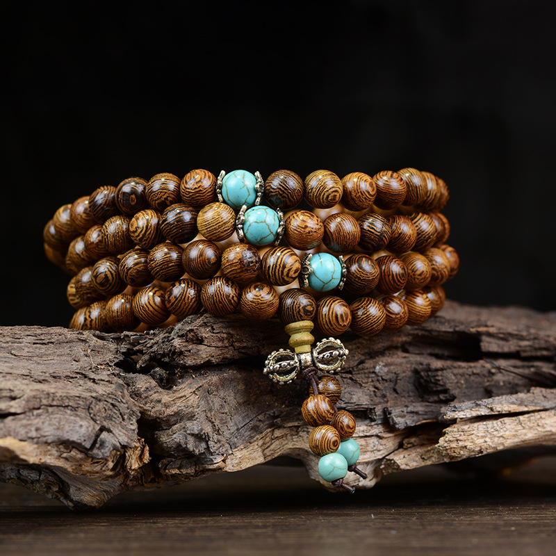 Purple Sandalwood Wooden Buddha Beads Bracelet