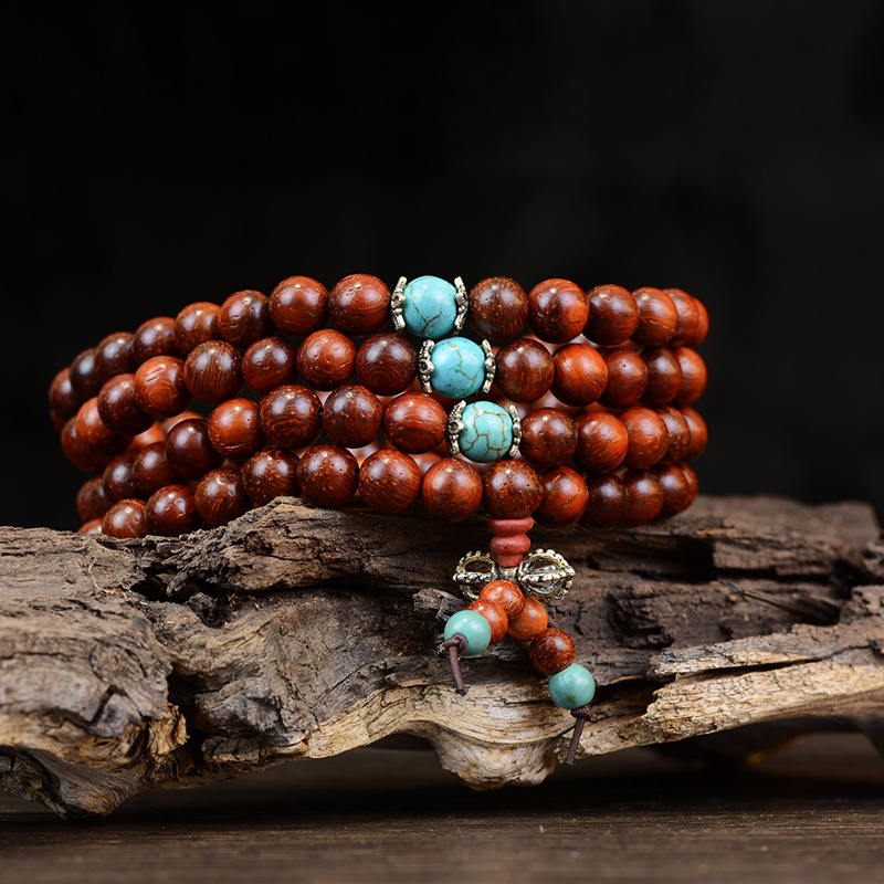 Purple Sandalwood Wooden Buddha Beads Bracelet