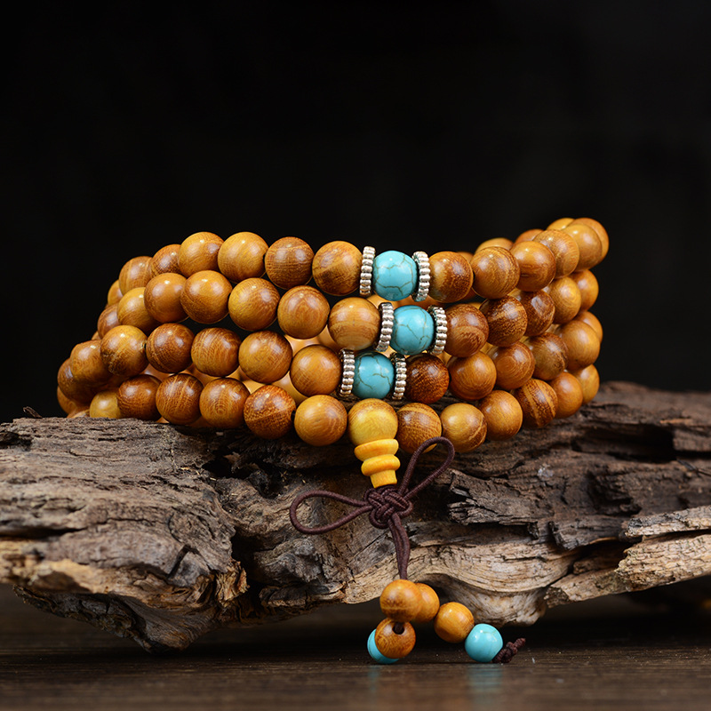 Purple Sandalwood Wooden Buddha Beads Bracelet