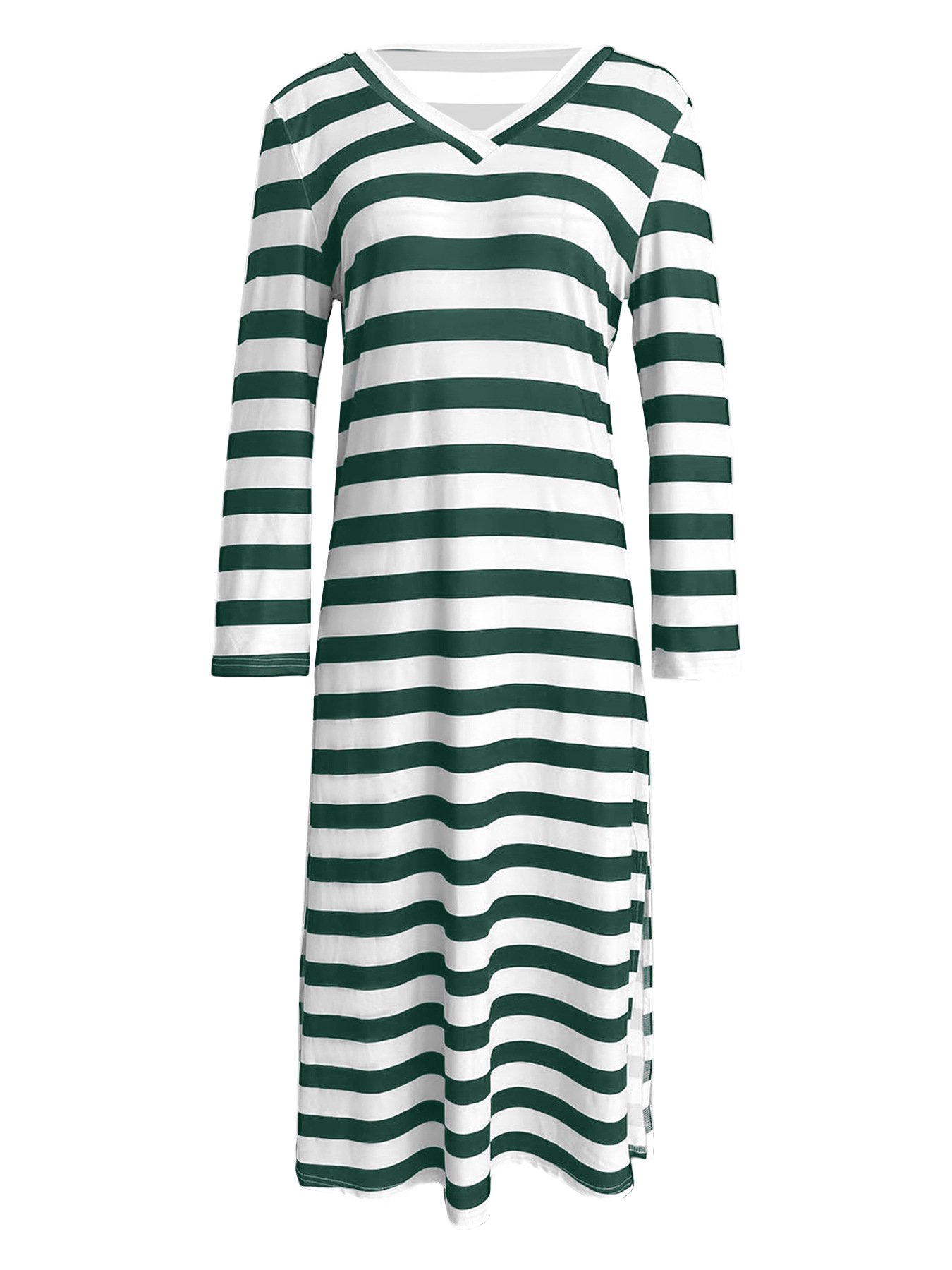 Women's Long Sleeve Slit Loose Printed Dress 4