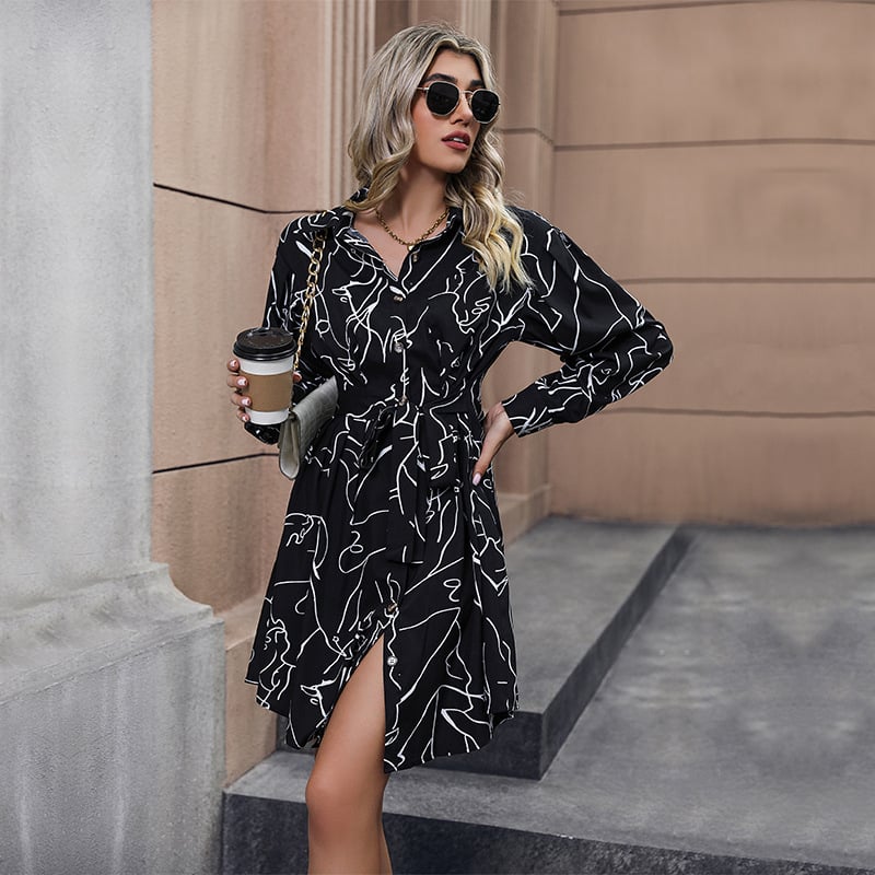 Black Long Sleeve Dress - Style 3