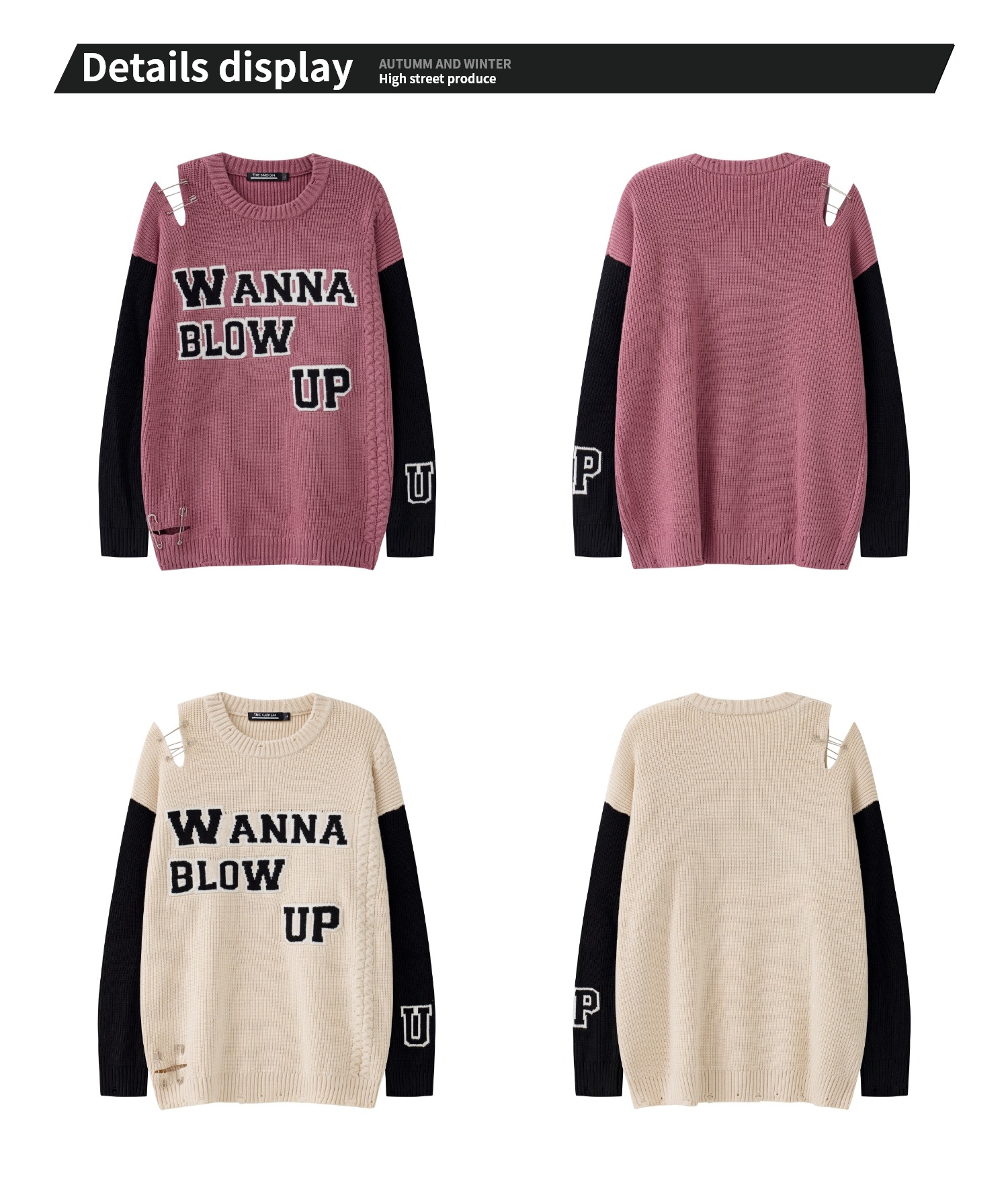 Ripped Pin Embroidered Sweater Image 10