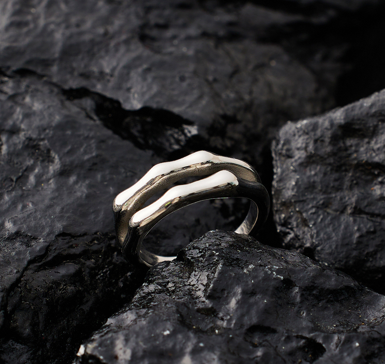 Titanium Steel Twin Style Ring 5