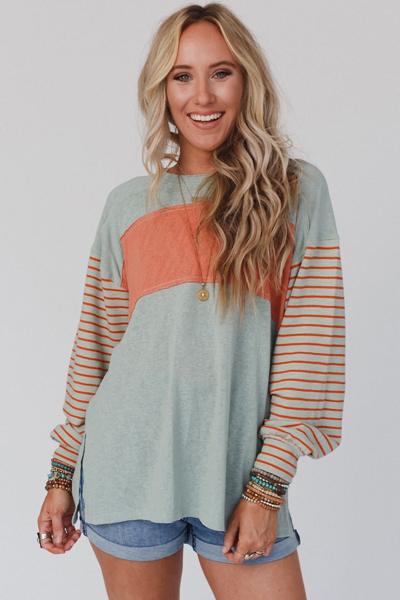 Women's Hoodie Casual Striped Top - Detail