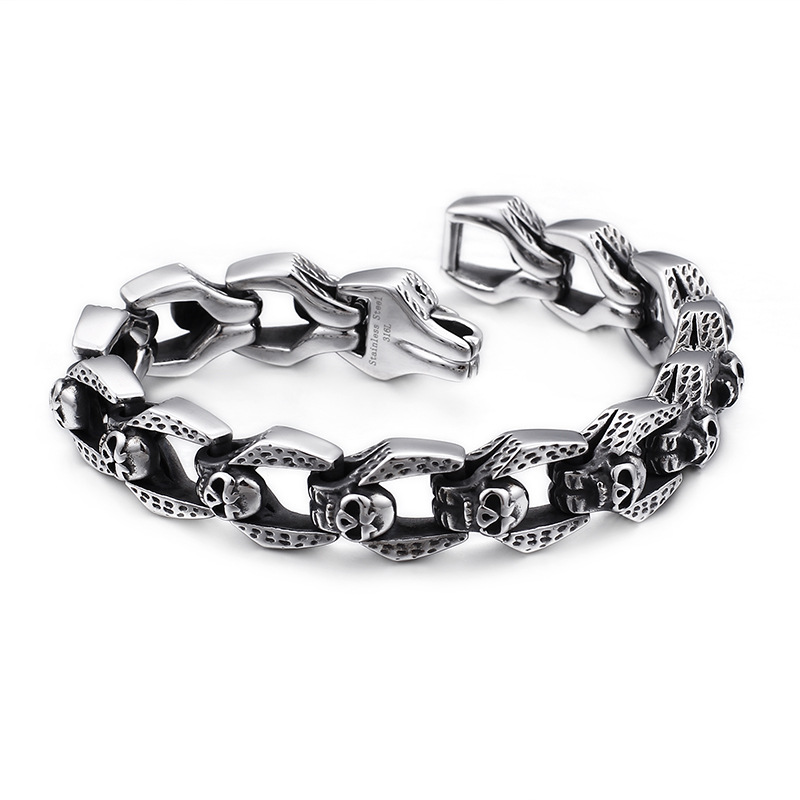 Punk Skull Stainless Steel Bracelet Image 5
