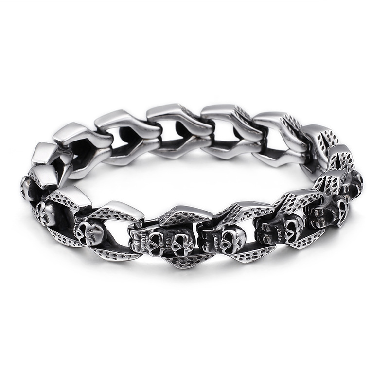 Punk Skull Stainless Steel Bracelet Image 3