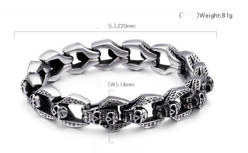 Punk Skull Stainless Steel Bracelet Image 2