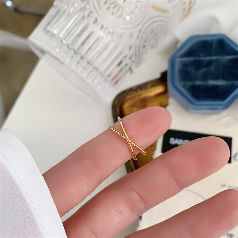 18K Gold-plated Titanium Steel Double Ring 2