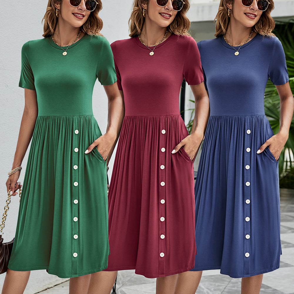 Solid Color Dress Image 3