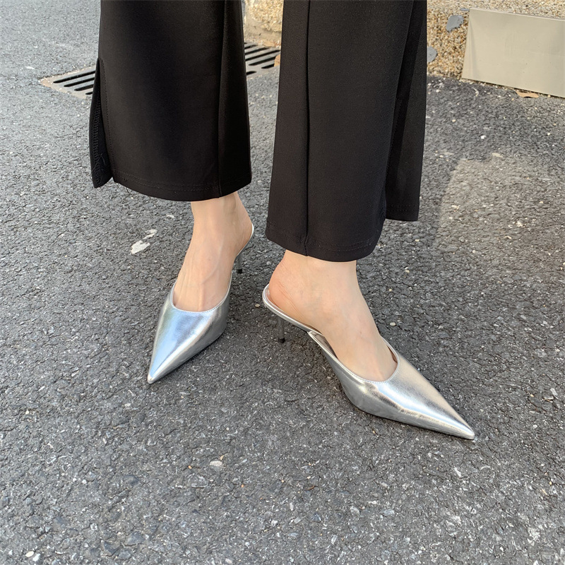 Women's Pointed Toe Stiletto Slippers 17