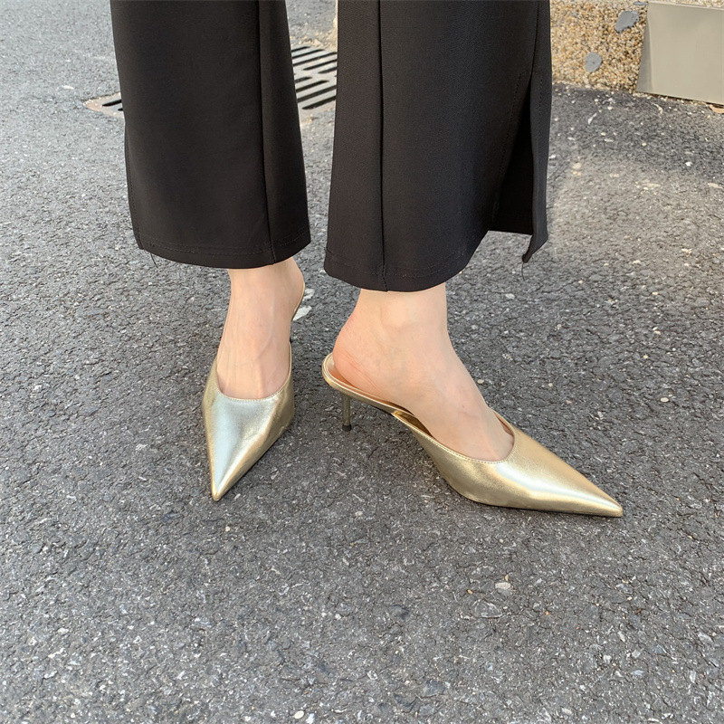 Women's Pointed Toe Stiletto Slippers 8
