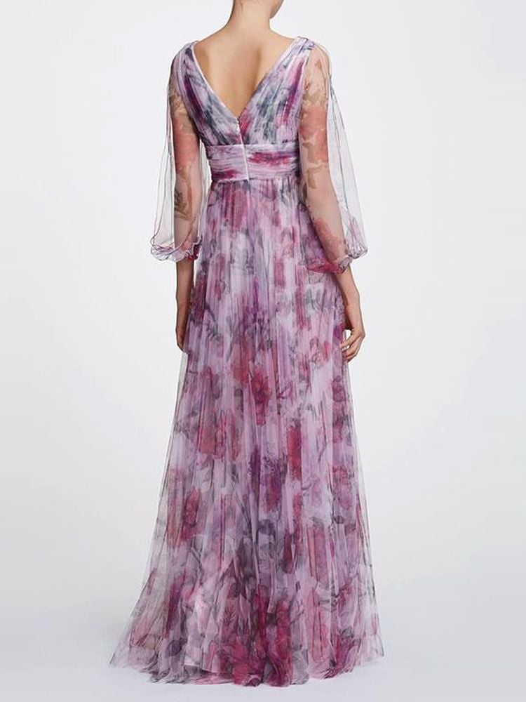 Women's Fashion Temperament Printed Chiffon Dress - Image 5
