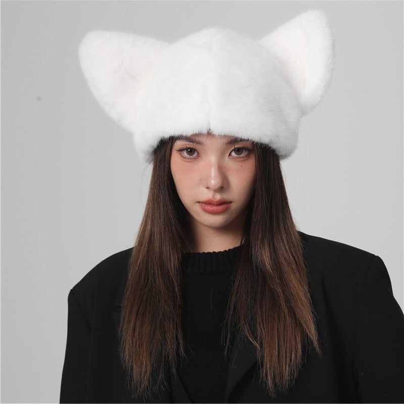 Plush Velvet Hat on Model