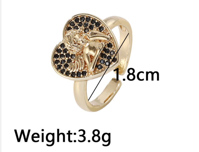 Copper Plated 18k Gold Micro Set Zircon Ring
