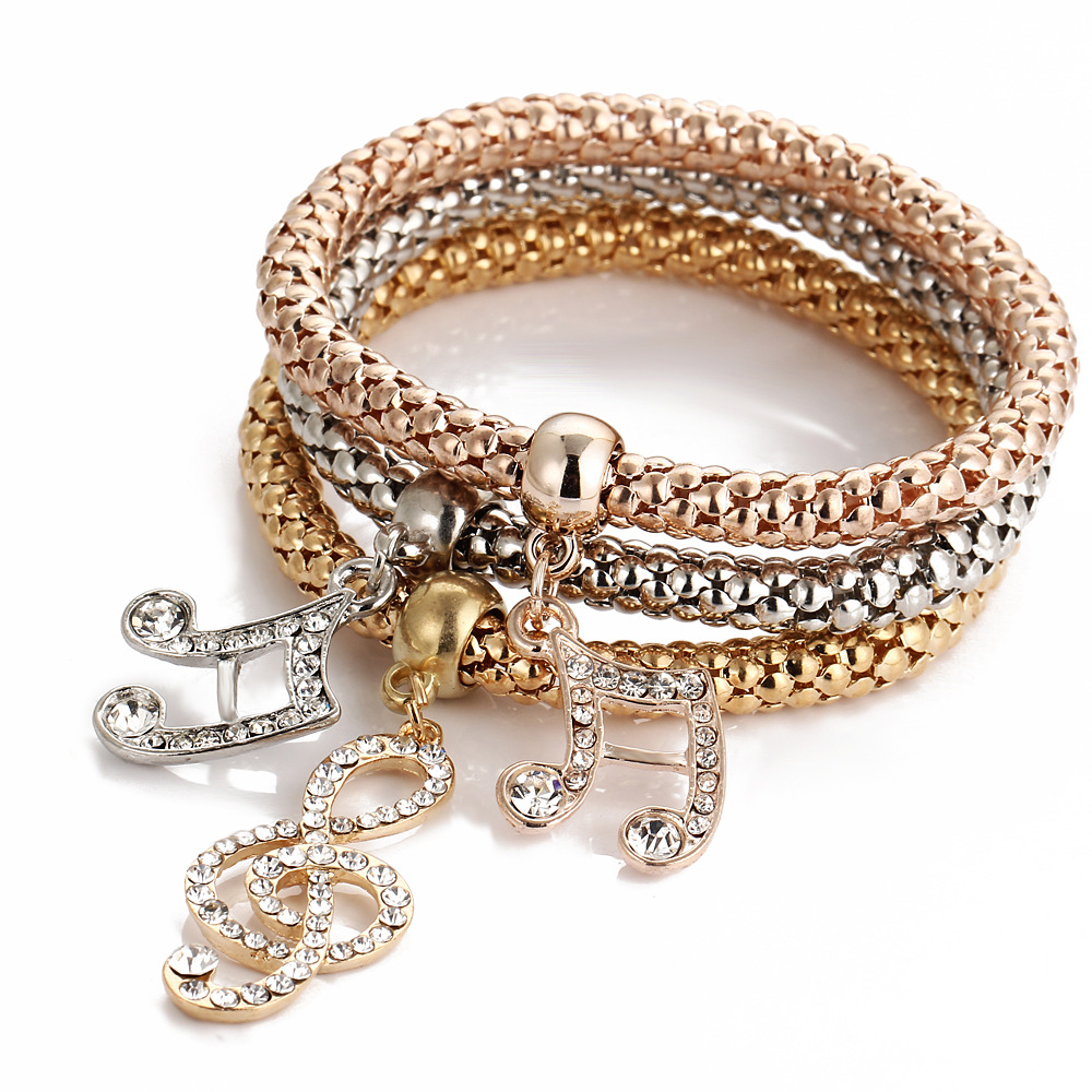 Simple Hollow Carved Diamond Elastic Bracelet Image 1