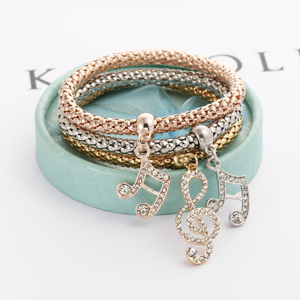 Simple Hollow Carved Diamond Elastic Bracelet Image 2