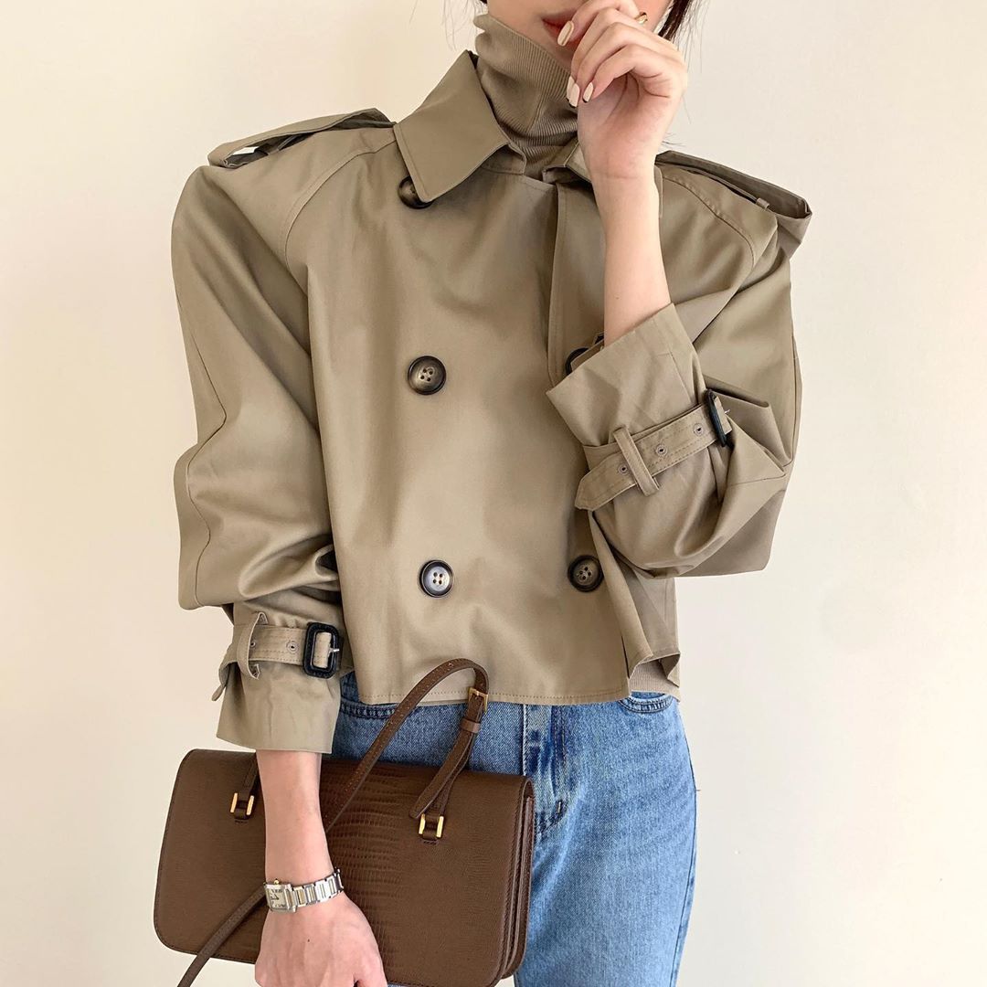 Korean Ins Autumn Trench Coat Image 1
