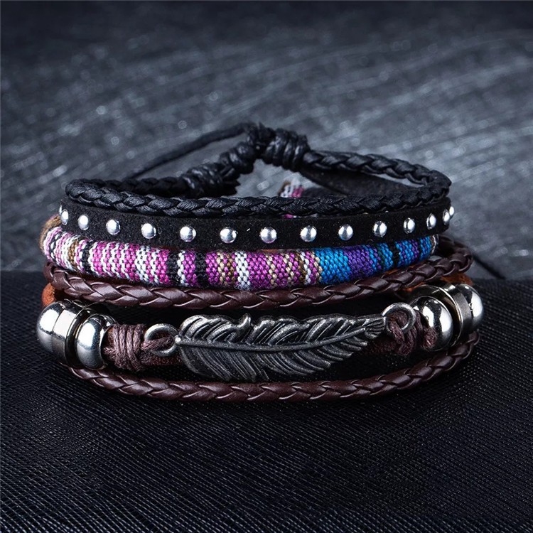 Retro Multi-layer Adjustable Beaded Bracelet Image 6