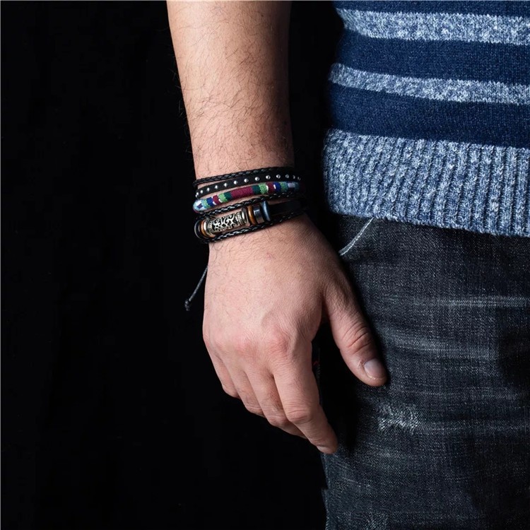 Retro Multi-layer Adjustable Beaded Bracelet Image 2