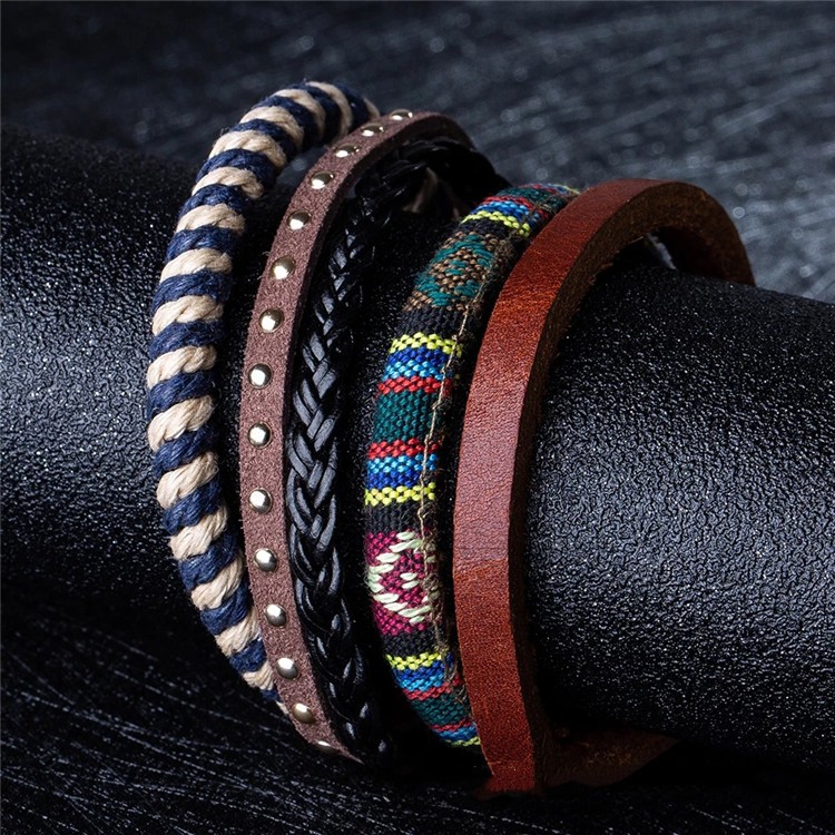 Retro Multi-layer Adjustable Beaded Bracelet Image 5