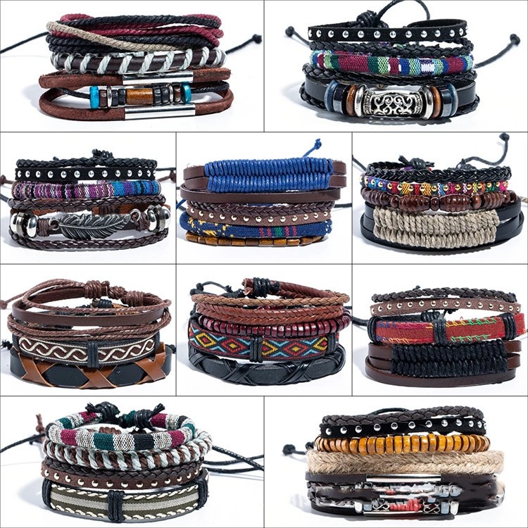 Retro Multi-layer Adjustable Beaded Bracelet Image 1