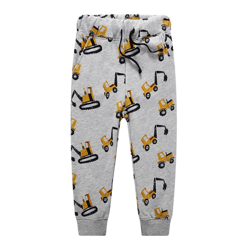 Children's Excavator Pattern Pants Display