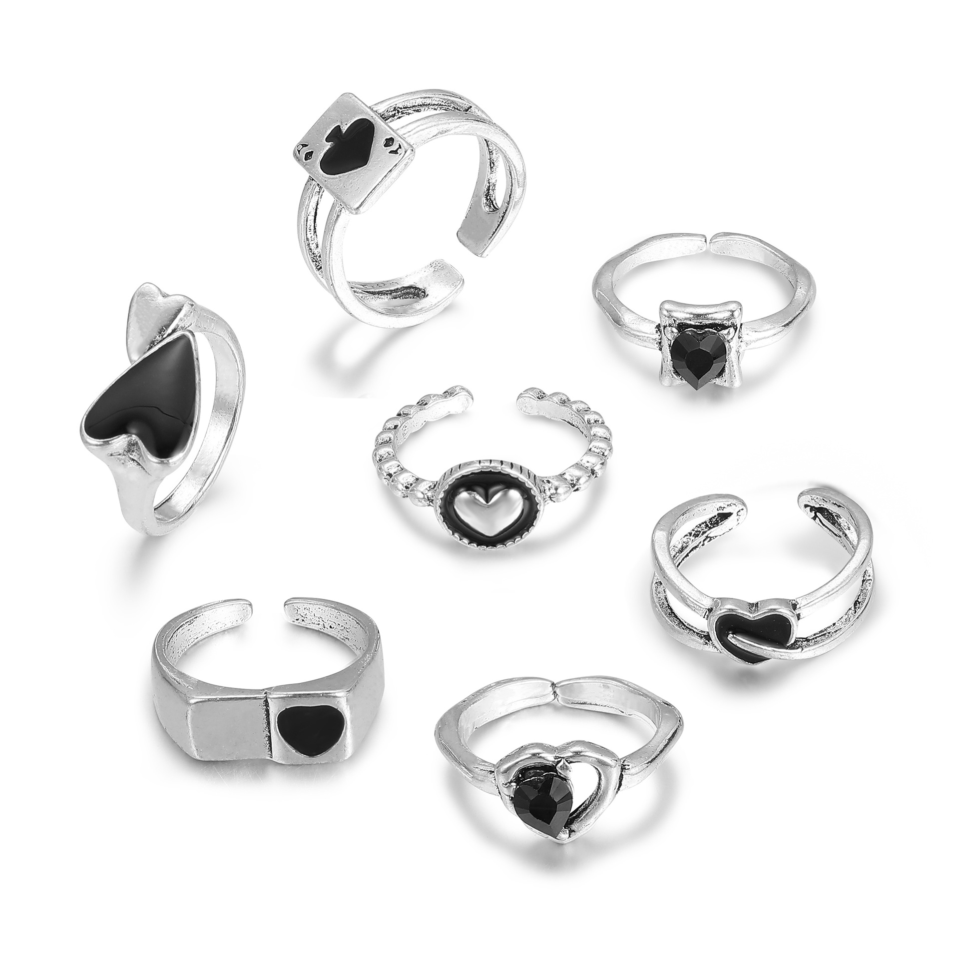 Retro Black Love Oil Dripping Ring 1