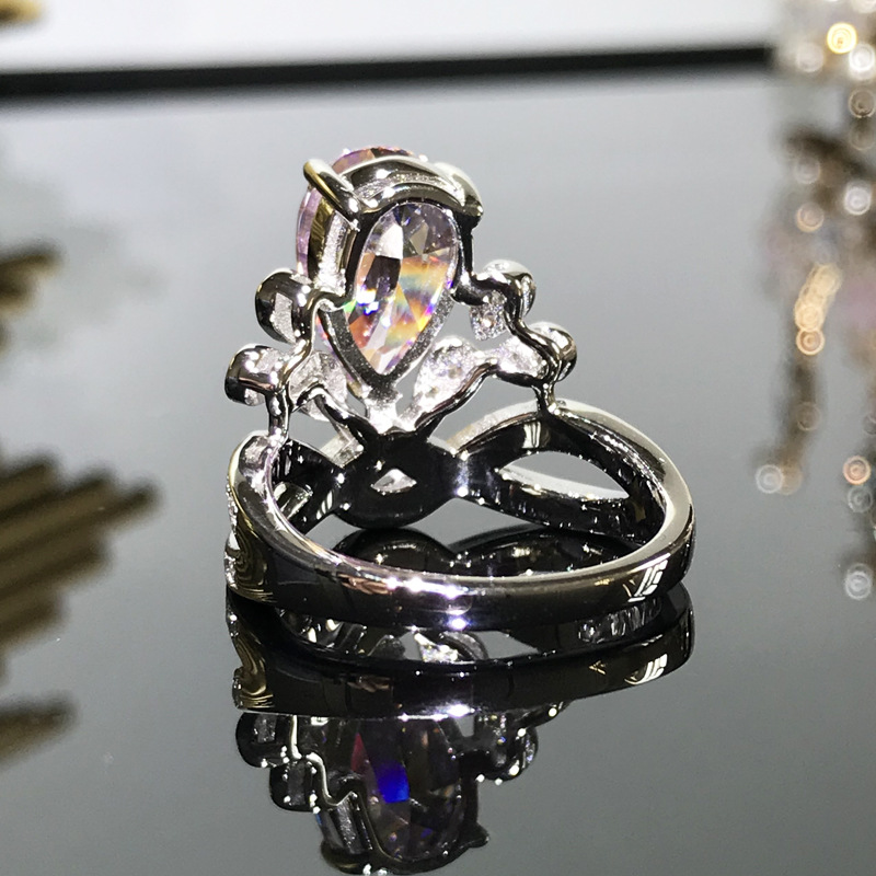 Sterling Silver Ins Vintage Royal Princess Water Drop Ring - Image 4