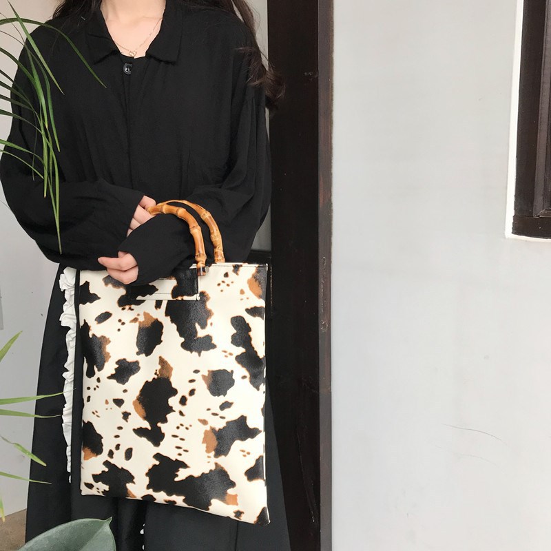 Ghost Horse Slub Portable Cow Pattern Bag Image 3