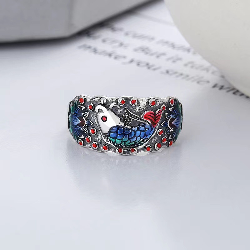 Vintage Epoxy Glaze Girl Ring 2