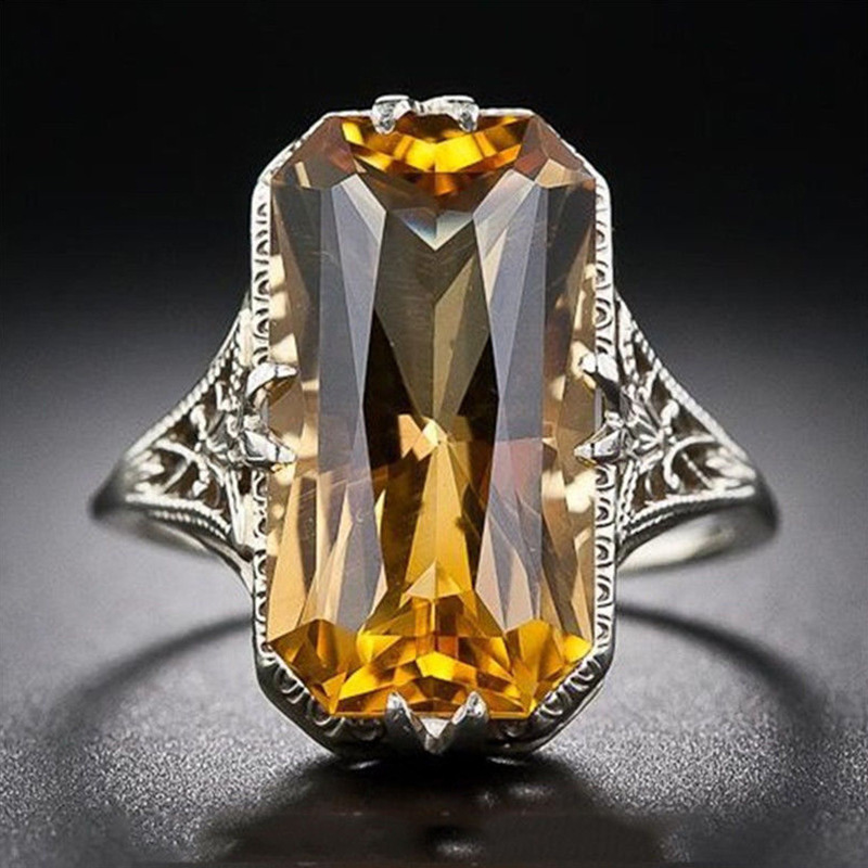 Citrine Hollow Carved Ring 2