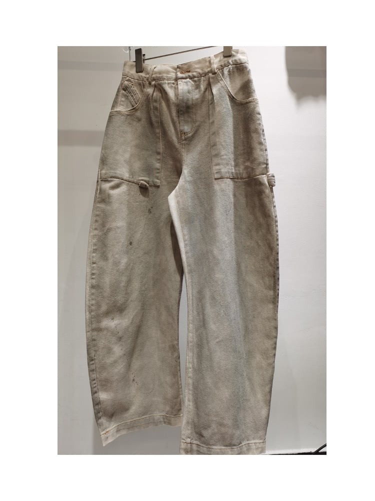 Fashion Splashed Ink Printing Distressed Jeans