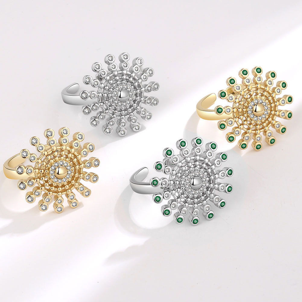 Sunflower Spinning Ring - Golden Lvzuan