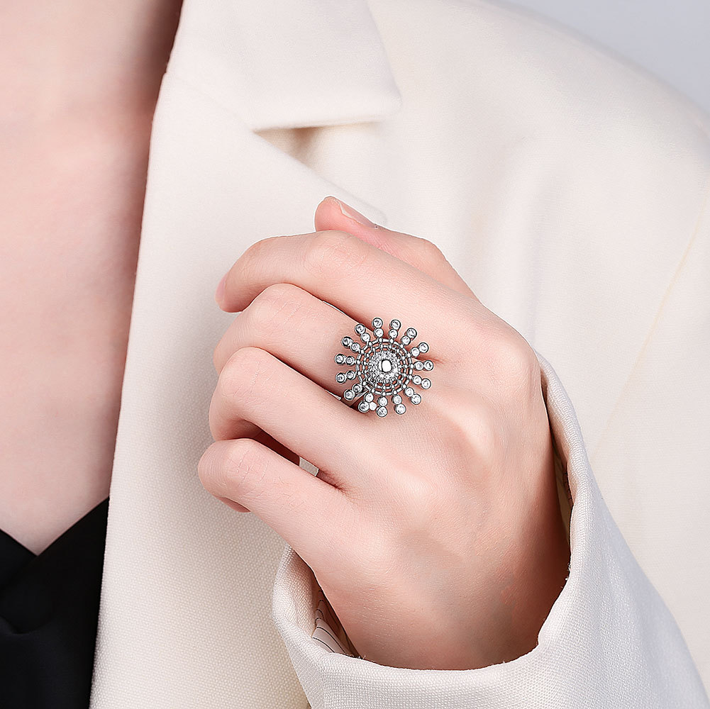 Sunflower Spinning Ring - Golden Turquoise