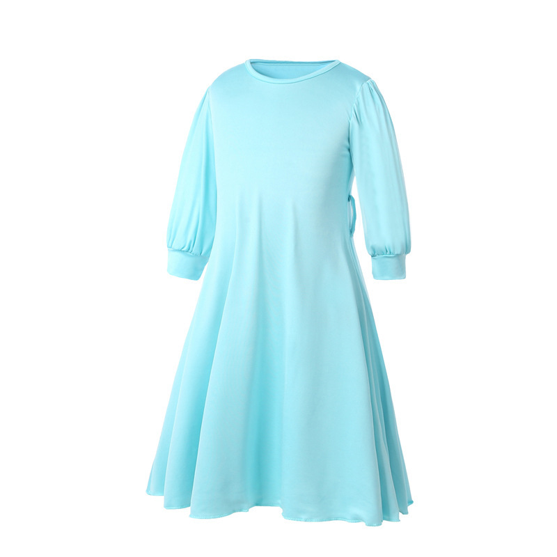 Three-Piece Children's Dress with Flower Hijab Image 1