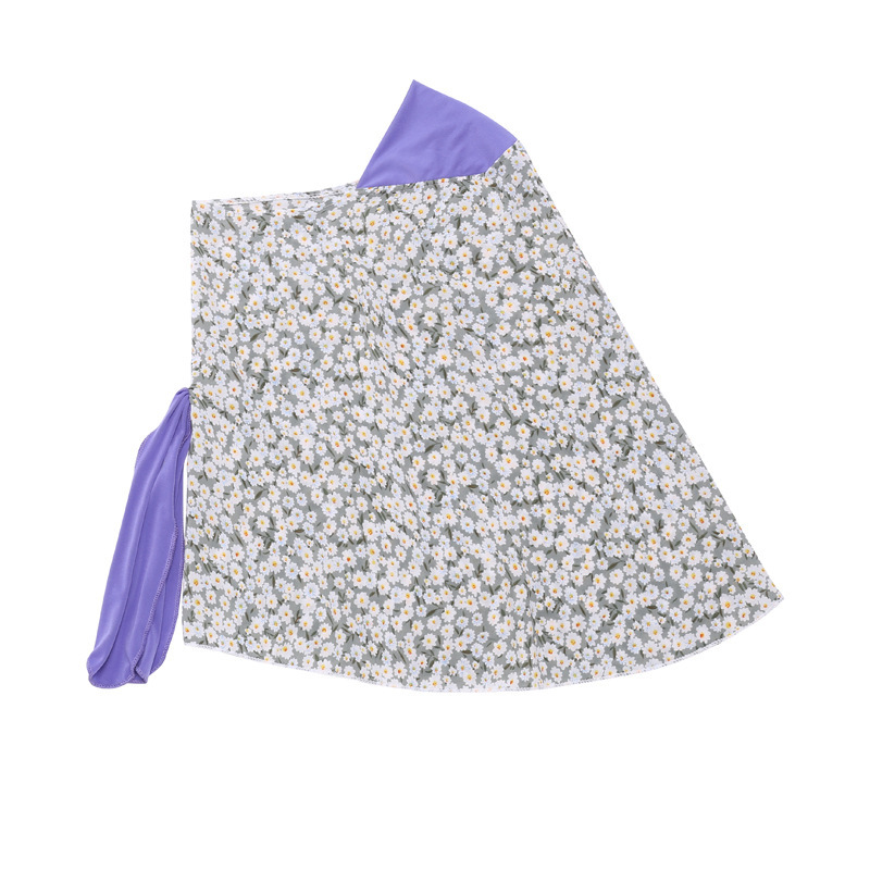 Three-Piece Children's Dress with Flower Hijab Image 2