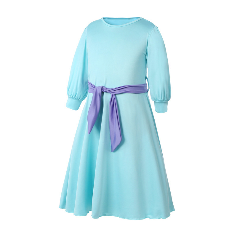 Three-Piece Children's Dress with Flower Hijab Image 3