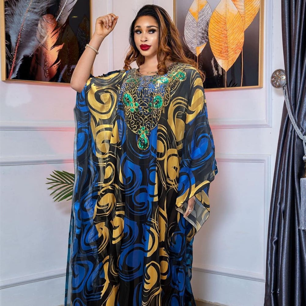 Fashion Printed Robe Dress