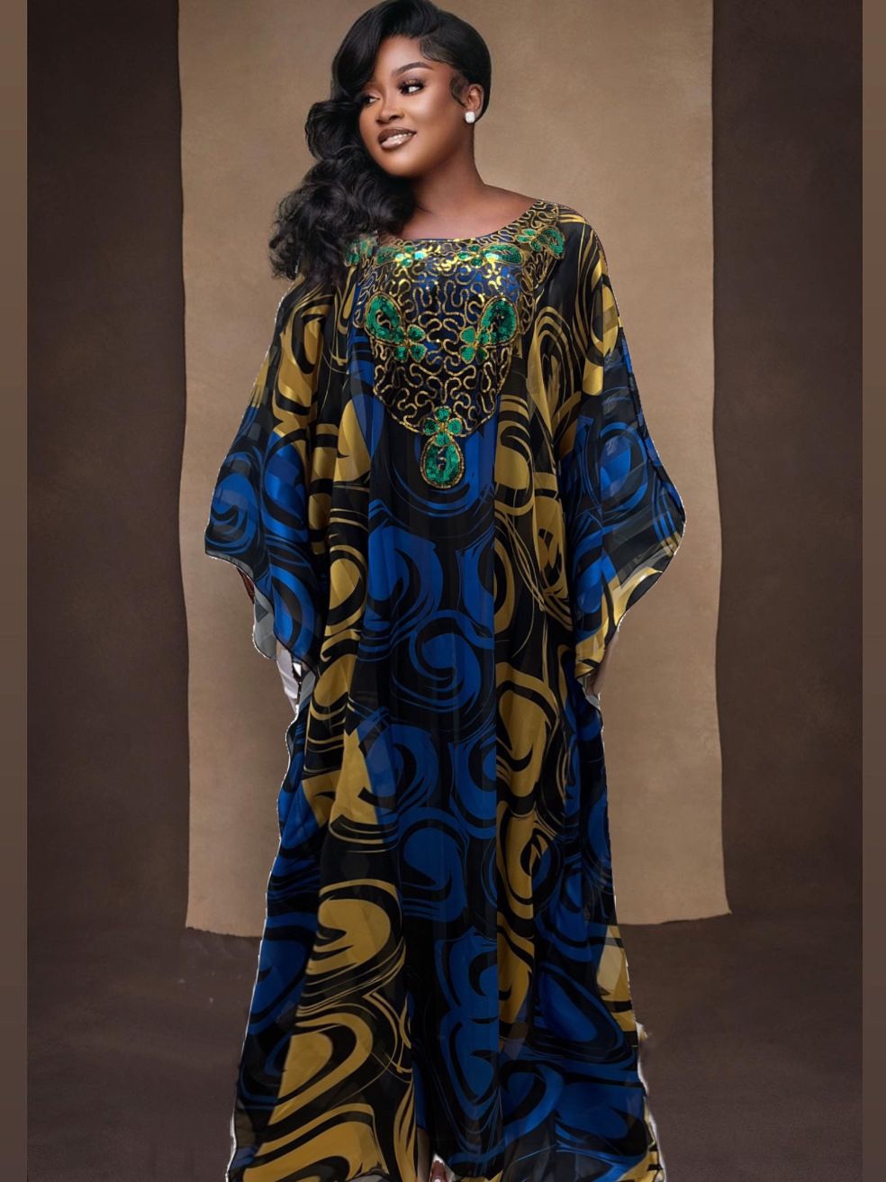 Fashion Printed Robe Dress