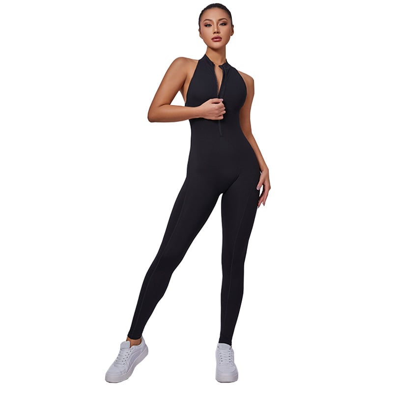Women's Zipper Aerial Yoga Jumpsuit Image 5