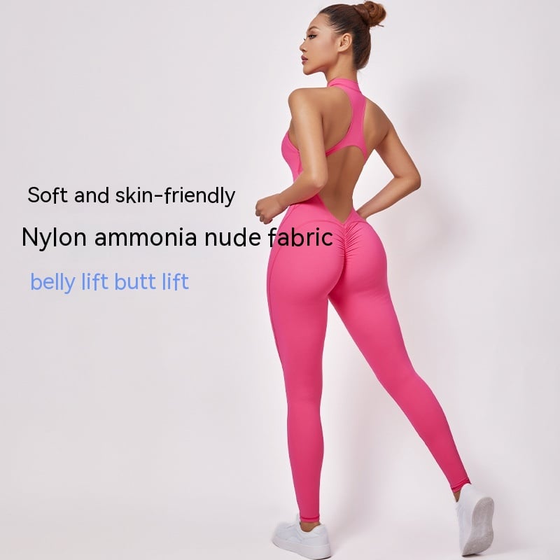 Women's Zipper Aerial Yoga Jumpsuit Image 4