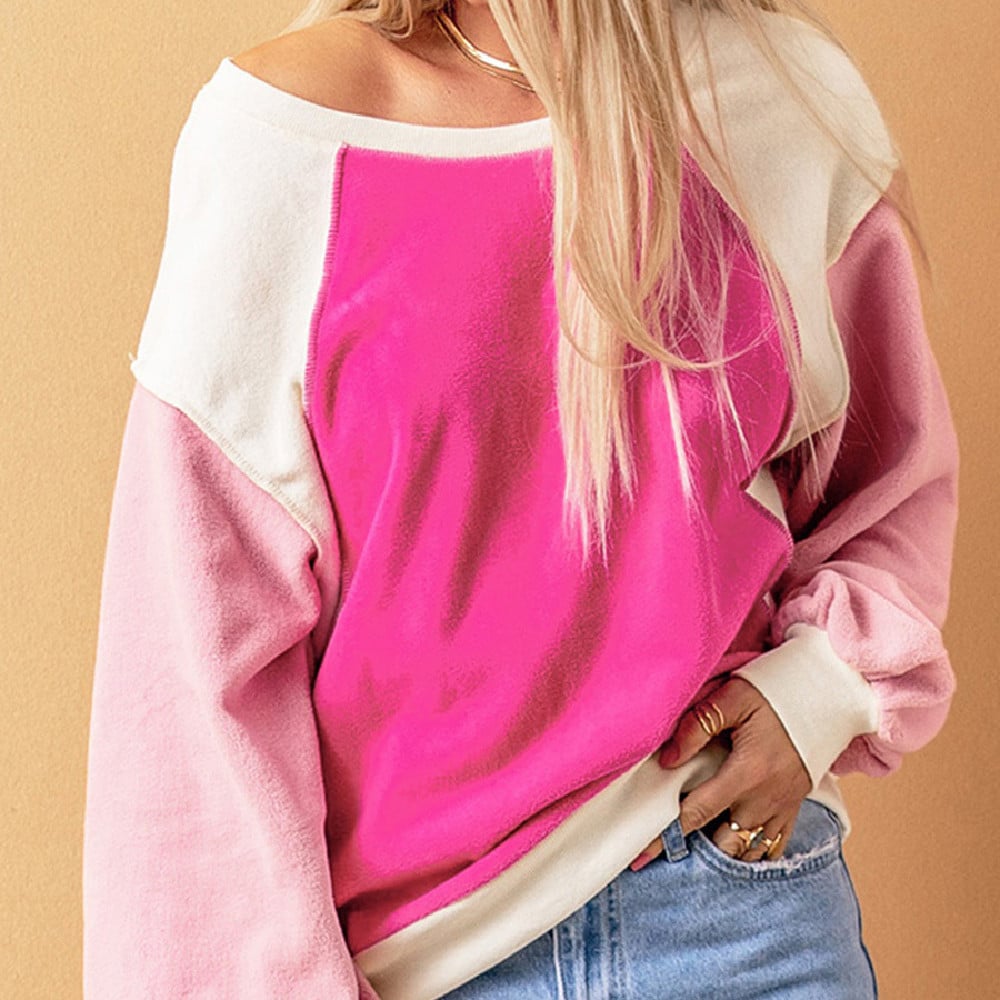 Stylish Loose Round Neck Sweater Front View