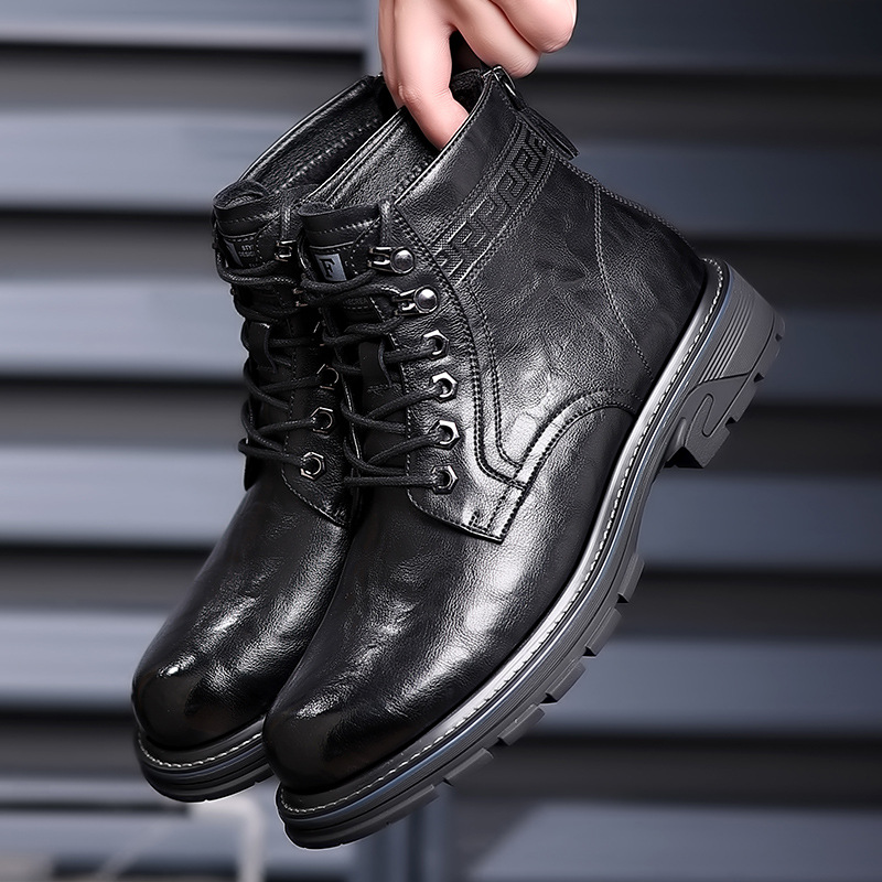 Vintage Fleece-lined Leather Boots - Image 2