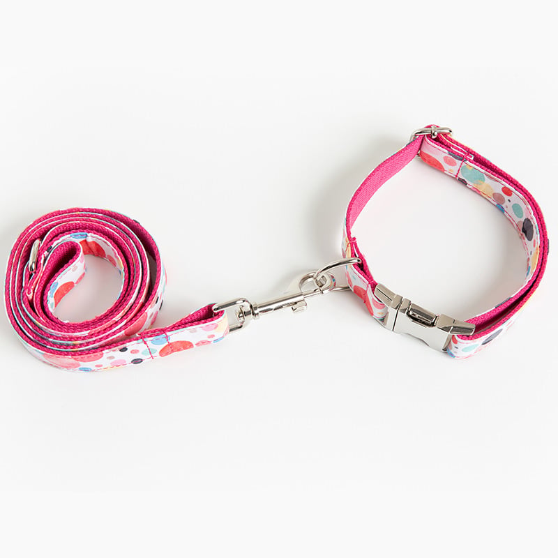 Bubble Pet Collar Leash Pink
